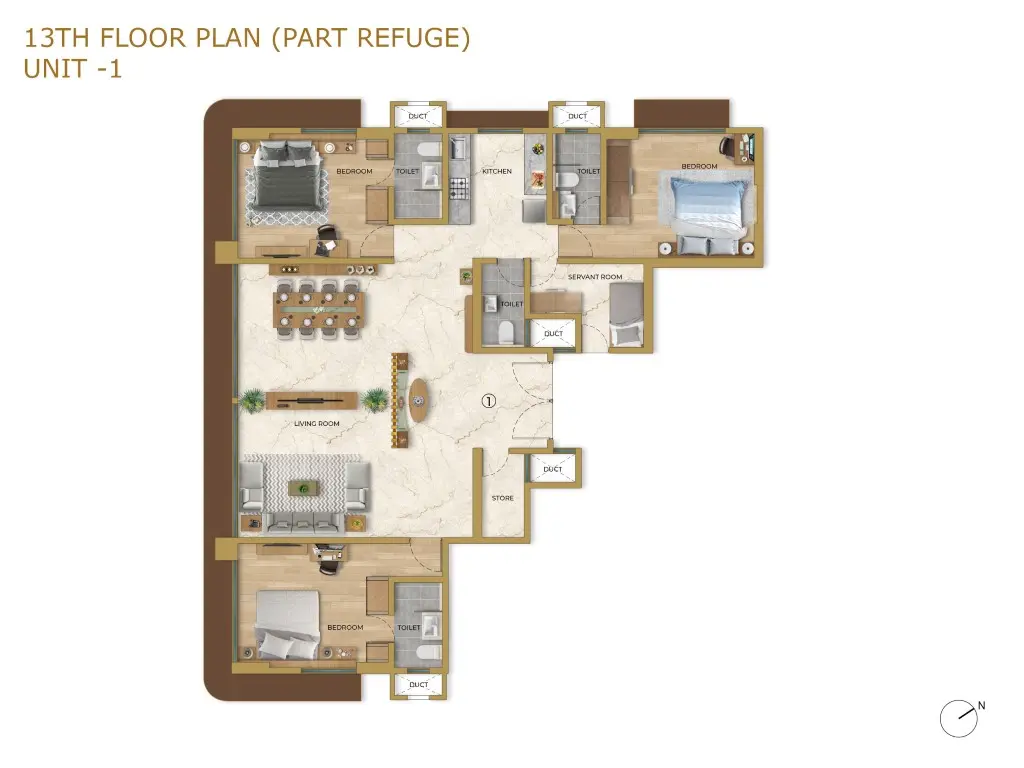 2 BHK The Auro floor plan 1
