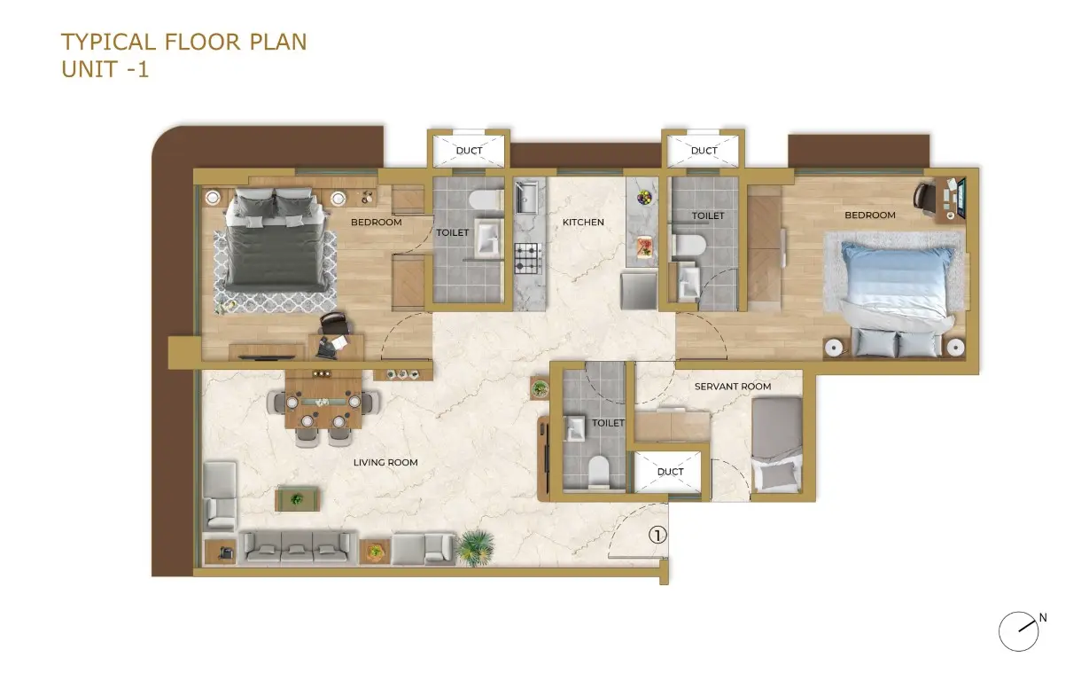2 BHK The Auro floor plan 2