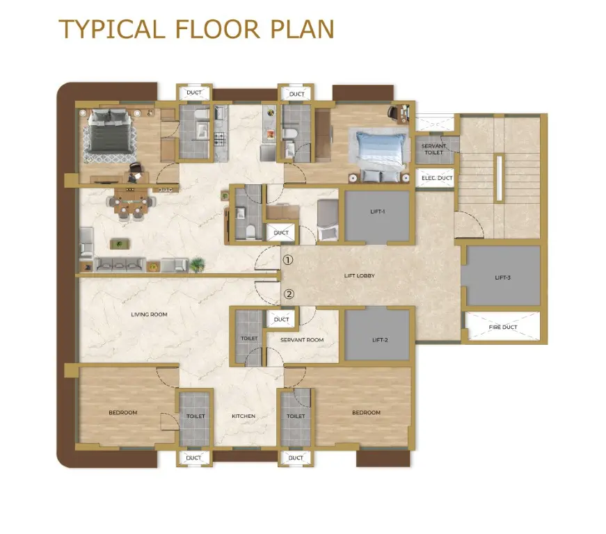 2 BHK The Auro floor plan 4