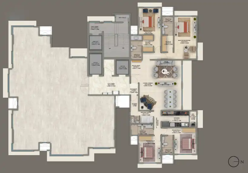 3 BHK The Gateway Juhu floor plan 2