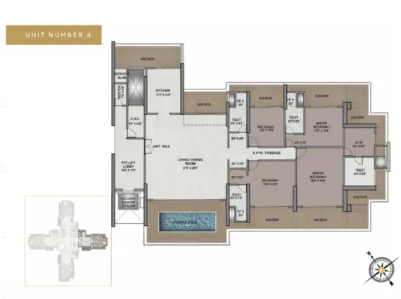 4 BHK 81 Aureate Bandra floor plan 1