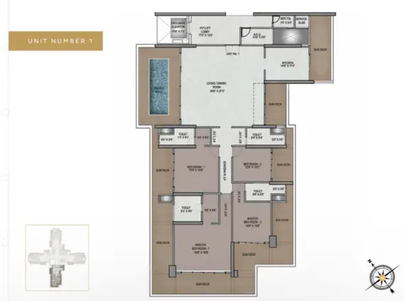 4 BHK 81 Aureate Bandra floor plan 3