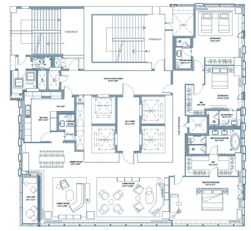4 BHK Four Seasons Worli floor plan 1