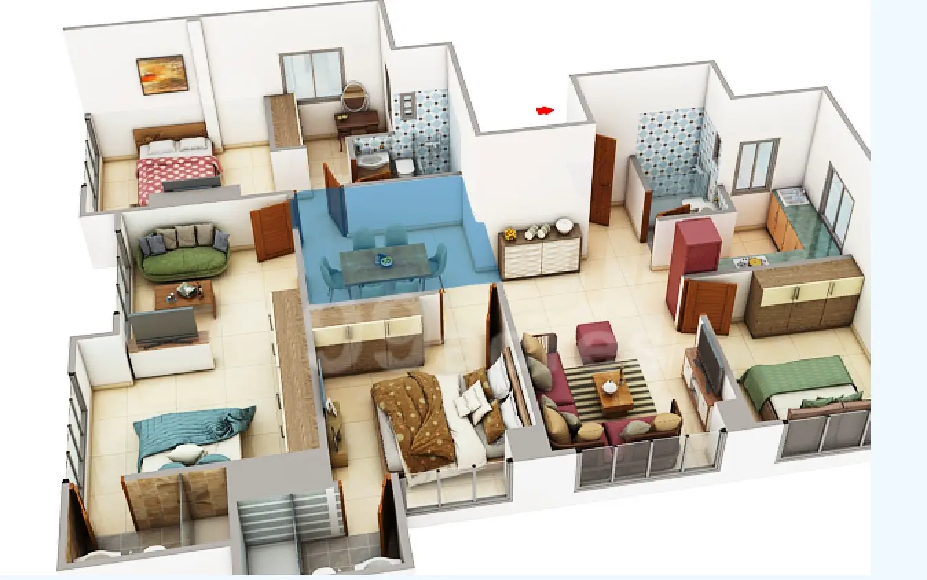 4 BHK Prescon Midtown Bay floor plan 1