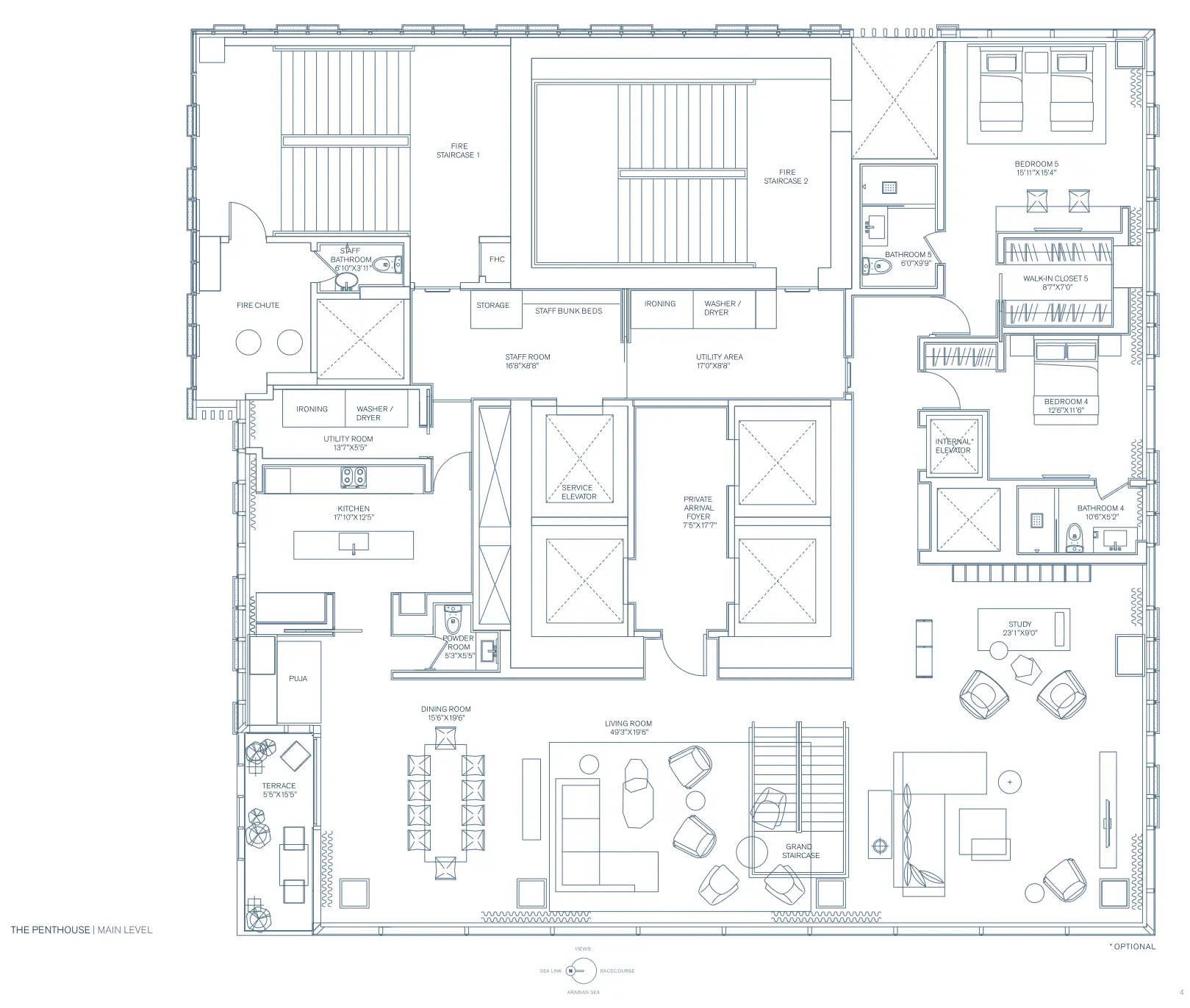 5 BHK Penthouse Four Seasons floor plan 1