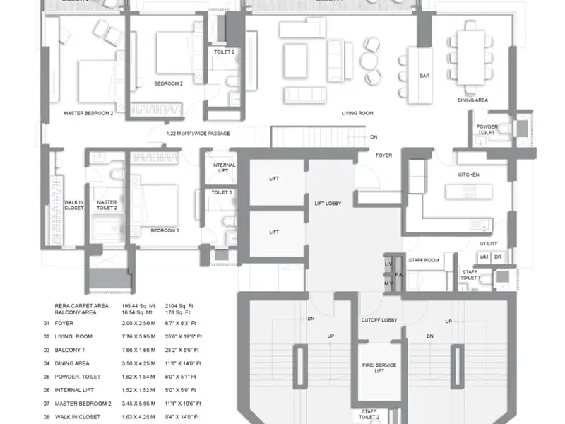 5 BHK Duplex Kalpataru Oceana floor plan 1