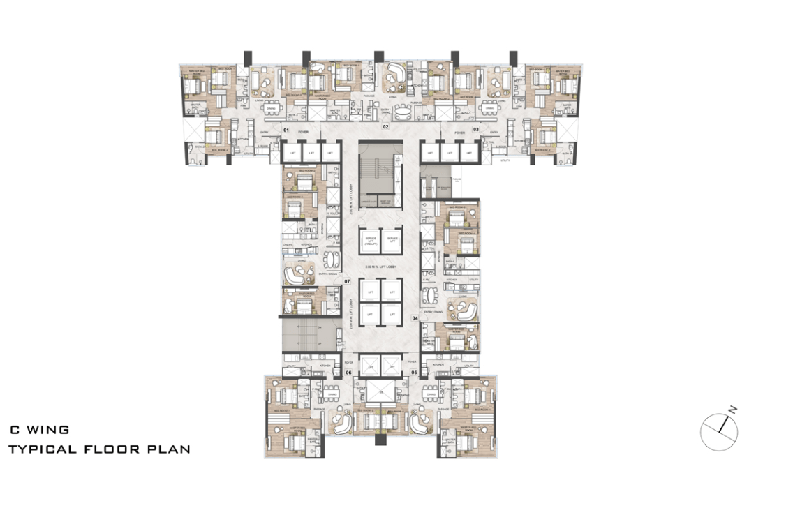 5 BHK Rustomjee Crown floor plan 2