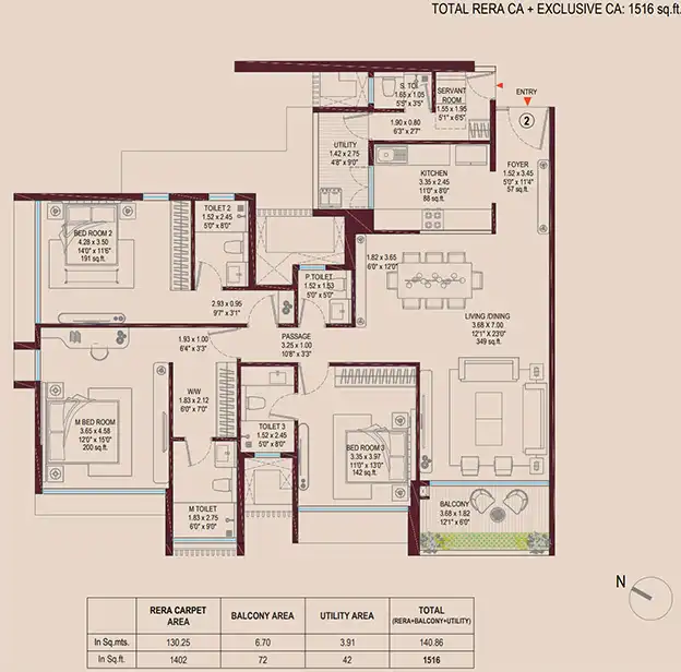 Godrej Sky Terraces floor plan 3