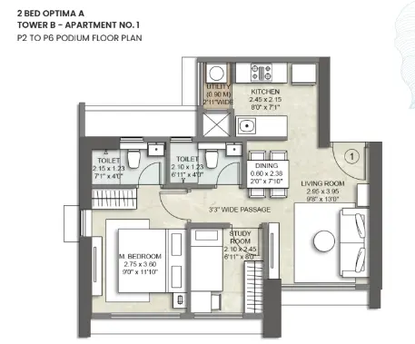 Kalpataru Primera floor plan 3