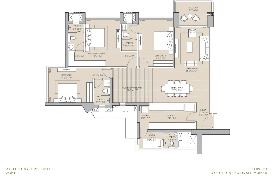 Oberoi Sky City floor plan 2