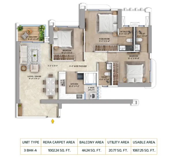 Purva Panorama floor plan 1