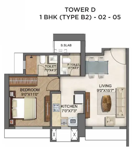 Runwal Lands End floor plan 1