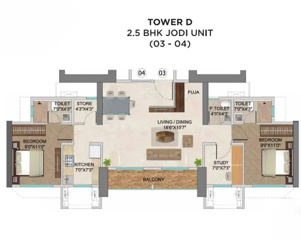 Runwal Lands End floor plan 3