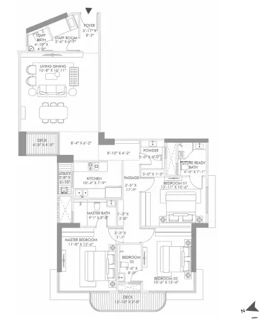 Rustomjee 180 Bayview floor plan 5
