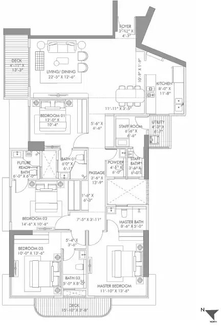 Rustomjee 180 Bayview floor plan 6