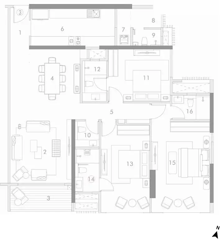 Rustomjee Crescent floor plan 3