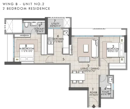 Rustomjee La Vie floor plan 1