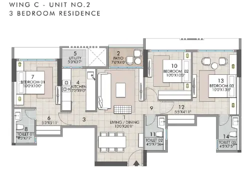 Rustomjee La Vie floor plan 4