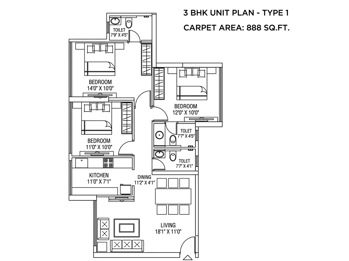 The Gateway floor plan 1