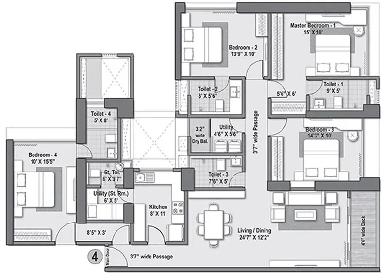 The Rivière floor plan 1