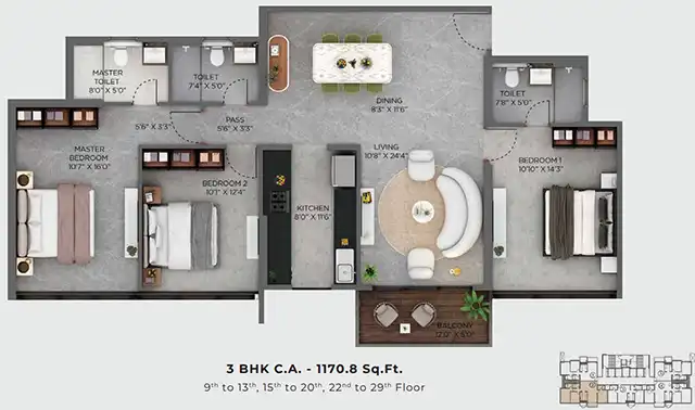Vista Residences floor plan 9